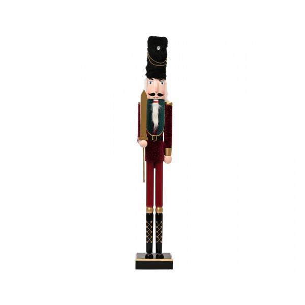 Nutcracker pinewood velvet w gold glitter dots