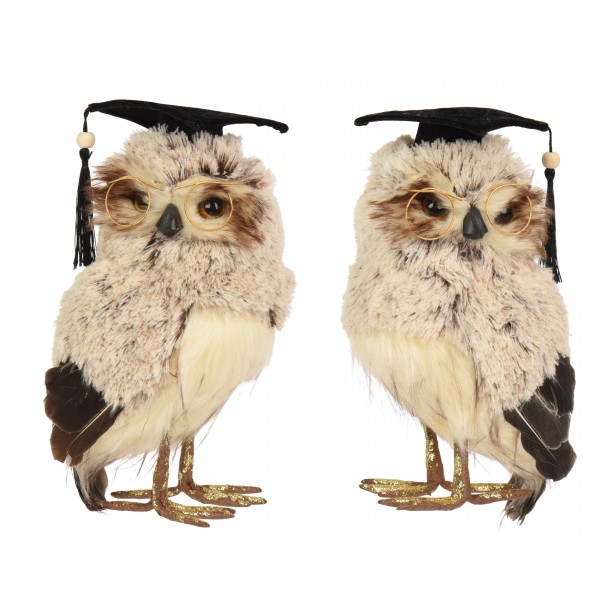 Owl artificial fur feathers 
