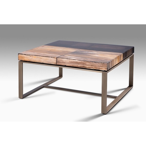 SALON TABLE PETRIFIED WOOD/RESIN