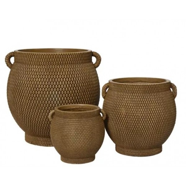 Jacob planter fibre clay indoor and outdoor set of 3