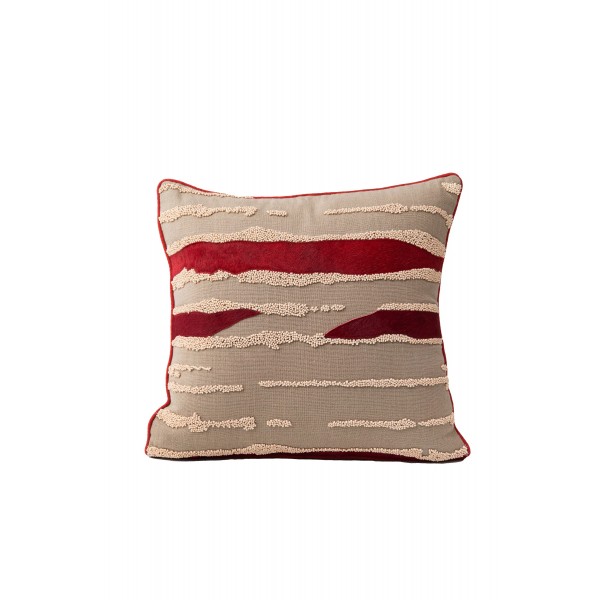 COTTON LINEN CUSHION COVER WITH LEATHER AND COTTON 45X45