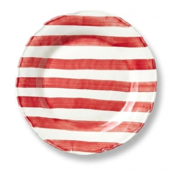 DINNER PLATE MARIA BORDEAUX STRIPES