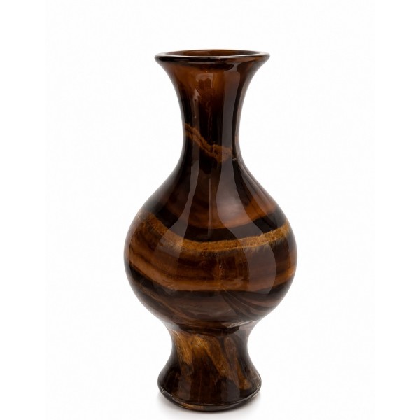 Vase  JORVEN glass brown, cream and black