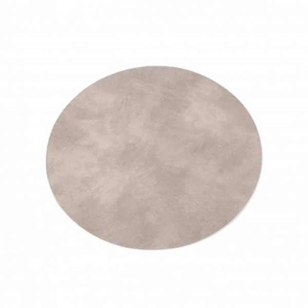 Round Leather Placemat - Light Beige
