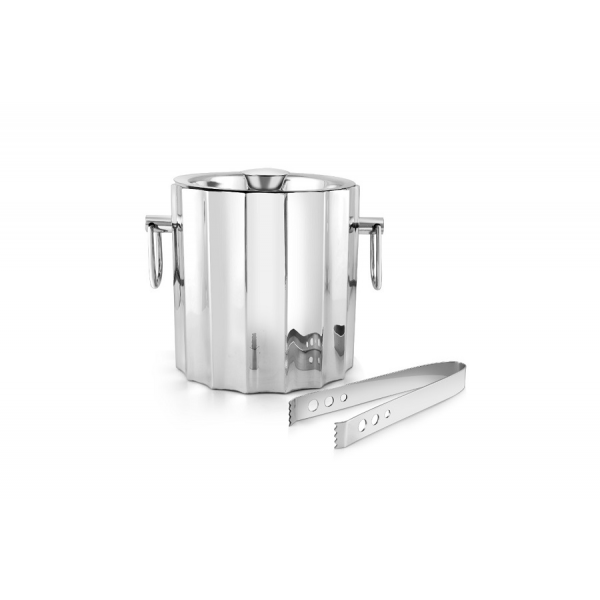 ICE BUCKET WITH TONG IN NICKEL 'CRILLON' 