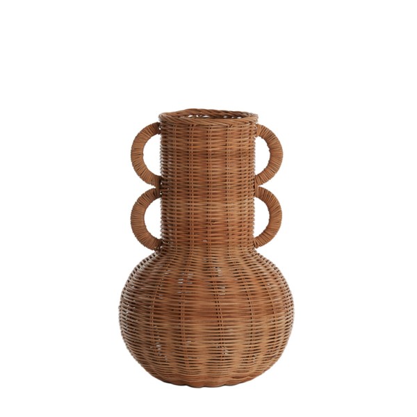 Vase deco NALEAH  rattan brown