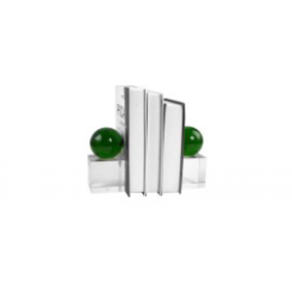 CRYSTAL BOOKEND GREEN BALL