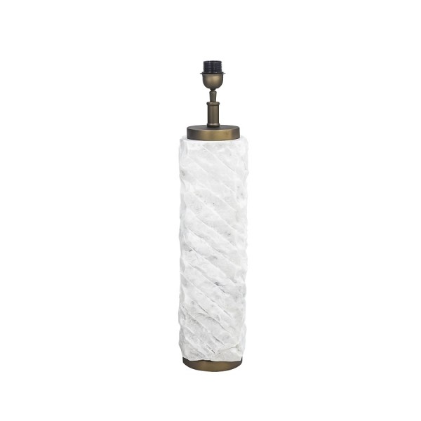 LAMP 'CHAMONIX' WHITE STONE+A.BRONZE 