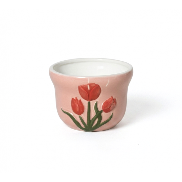 Citronella candle wax round porcelain pot, pink wxx 3col ass outdoor