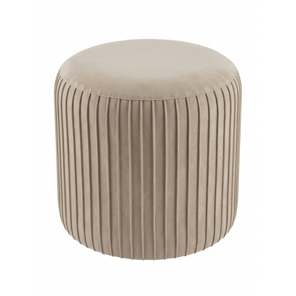 SUEDE LEATHER POUF WITH PINTUCKS