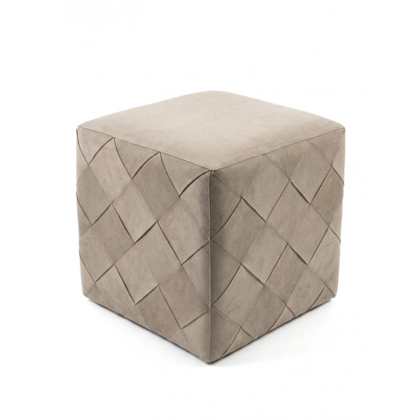  SUEDE LEATHER POUF WITH WEAVING 