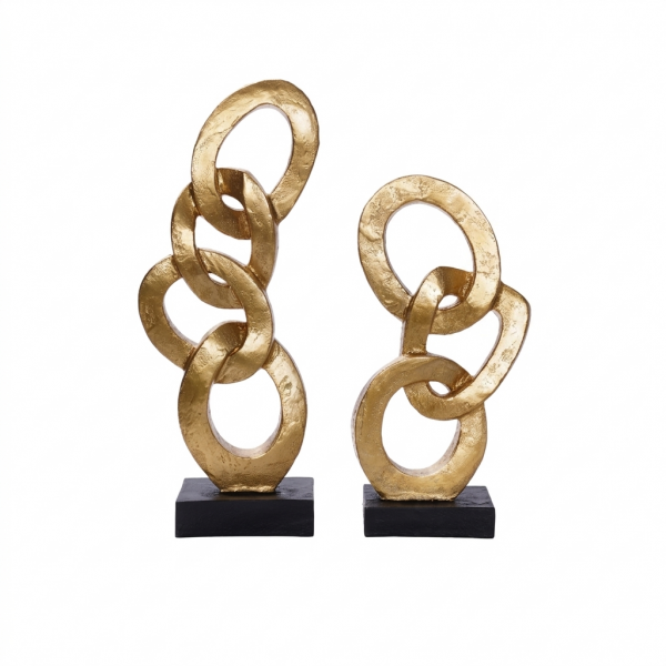 SCUPTURE GOLD RESIN ON BASE 