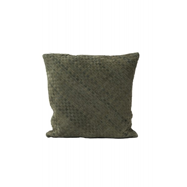 Woven Suede Leather Cushion with Cotton back  45X45