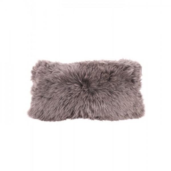 Sheepskin Cushion Long Brown