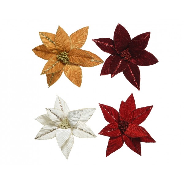 Poinsettia on clip poinsettia polyester
