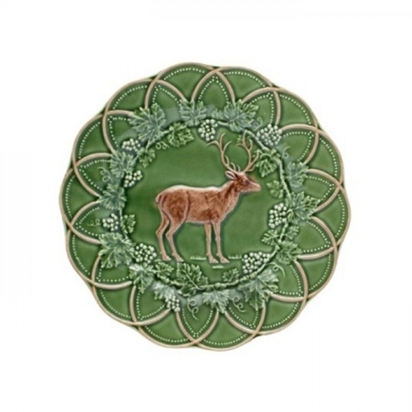 Snack Plate 24 Deer Green/Brown