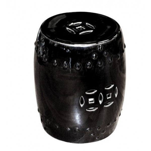 Stool in porcelain imperial black