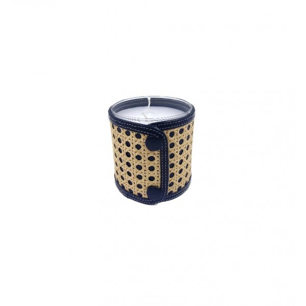 Rattan Black Candle Small