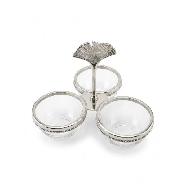 PEANUTS DISH 3 COMPELLS IN NICKEL+ GLASS